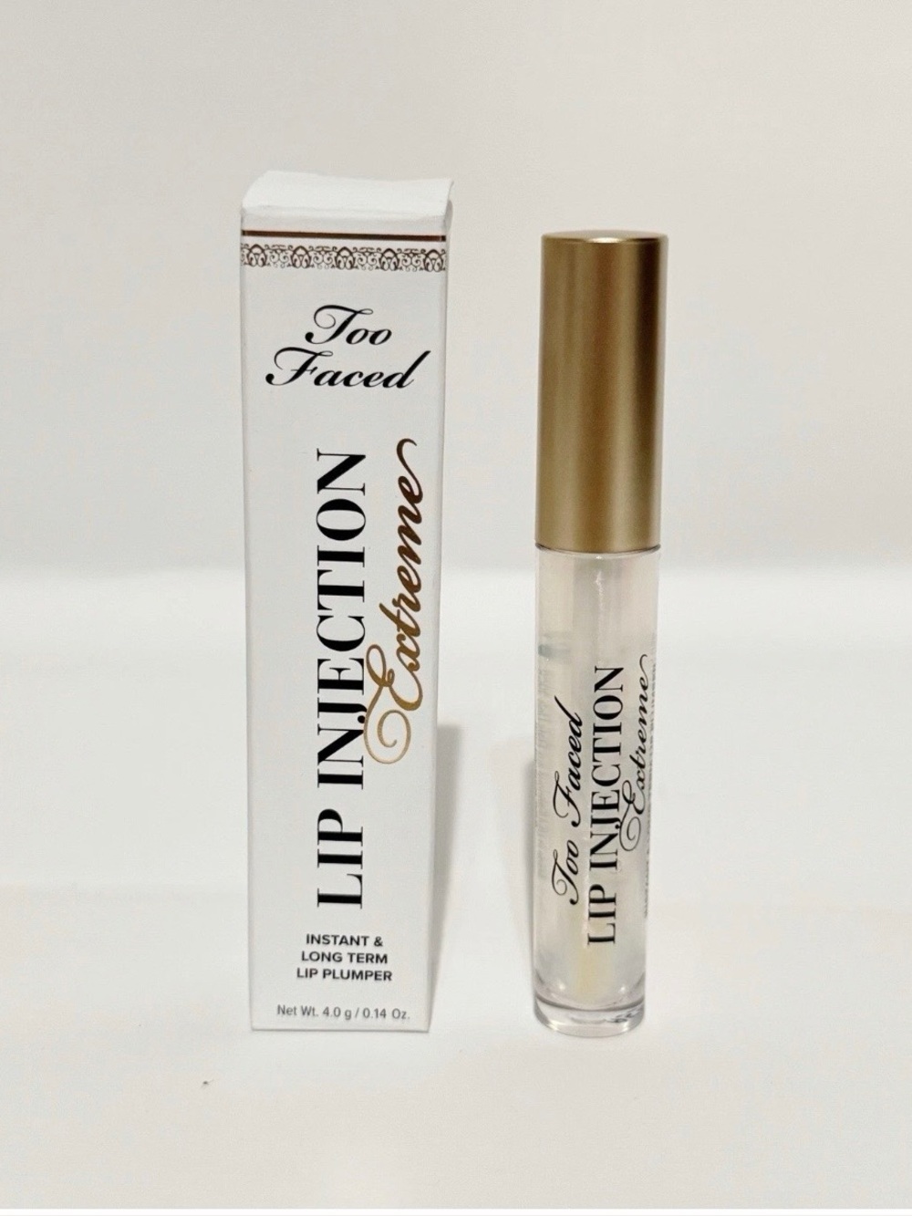 Too Faced Lip Injection Extreme Clear Lip Plumper FULL SIZE 0.14 oz New In Box